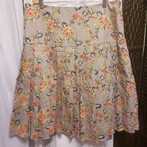 Brooks Brothers Embroidered Pleated Skirt